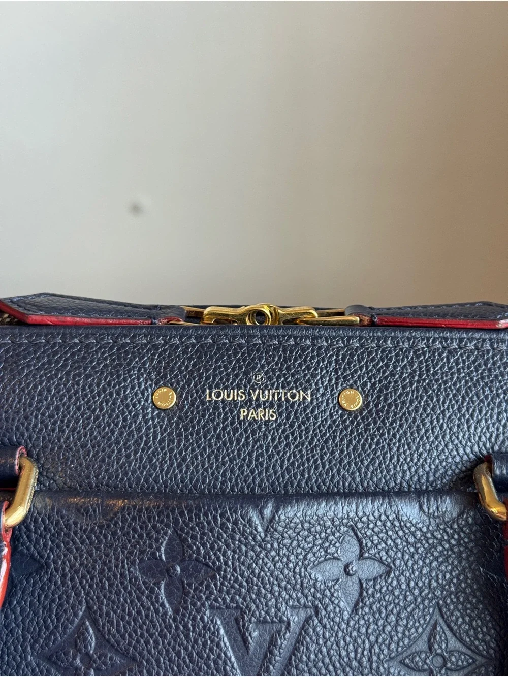 Louis Vuitton Speedy 25 Empreinte Navy Bleu  Crossbody Satchel